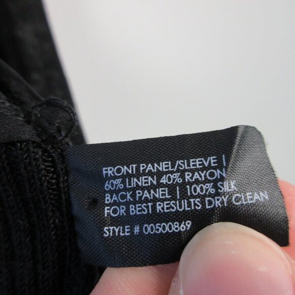 Club Monaco Drape Open Front Cardigan Sweater Women S Black Rayon Silk LS 272 - Picture 4 of 10